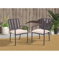 thumbnail image 2 of Belmont Home San Marino Slat-Back Outdoor Dining Chairs in Black (Set of 2), 2 of 19