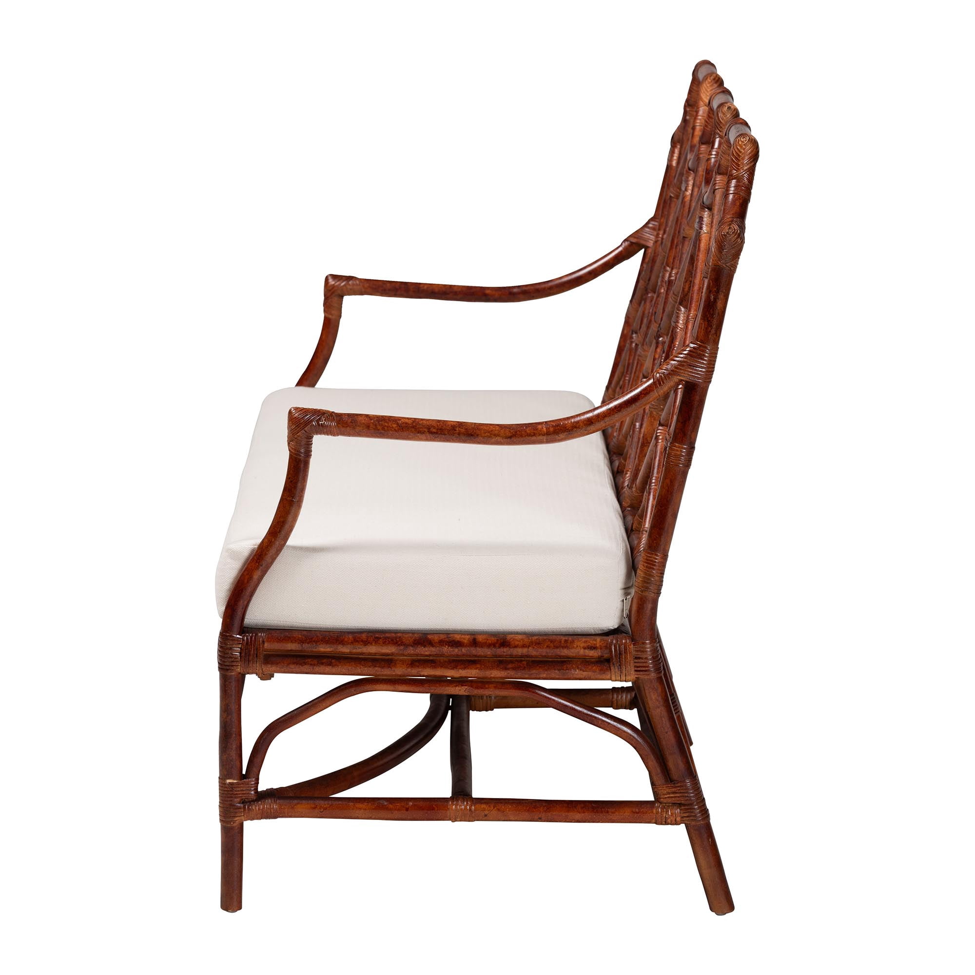 bali & pari Aella Boho Loveseat Bench, Marbled Tortoise Brown