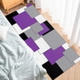 thumbnail image 5 of Purple Black and Gray Plaid Abstract Art Mid-Century Kitchen Rugs and Mats Set of 1 Kitchen Sink Mat,Non-Slip Area Runner Rug,Washable Floor Mat for Home Dining Room Office 15"x47", 5 of 6