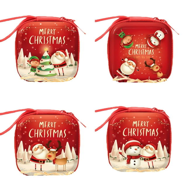 Monedero De Navidad Bolsa De Dulces Mini Billetera Adornos Colgantes De Árbol De Navidad Colgante Decoraciones Para Fiesta De Navidad 4 Uds Sweethay HA039696-02
