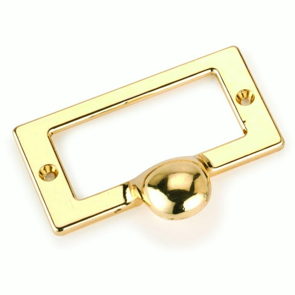 Highpoint Drawer Pull With Card Holder Polished Brass Finish