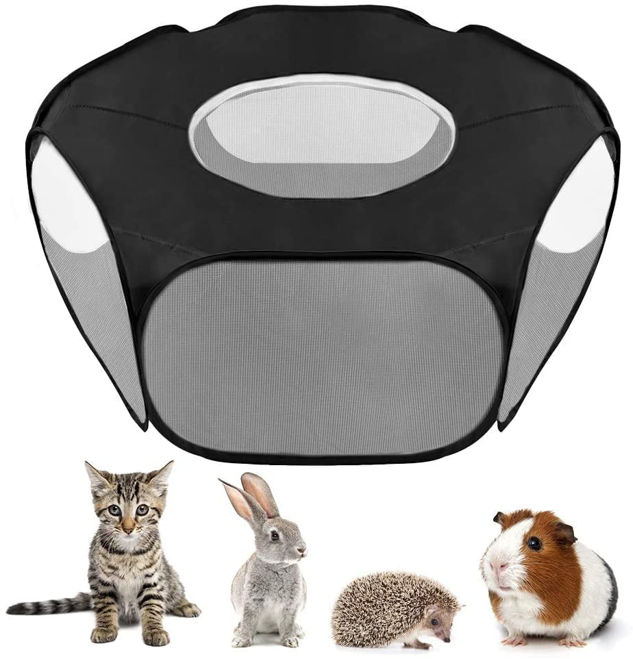 Pet Carrier for Small Dogs Rabbits Guinea Pigs Black Purrpy Cat Carrier with Cooling Mat for Summer 