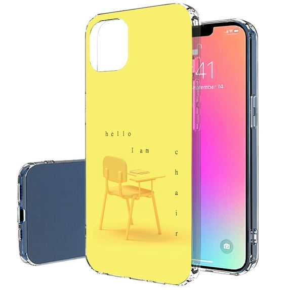 TalkingCase Slim Case for Apple iPhone 13 Pro, Slim Thin Gel Tpu Cover, Hello I Am Chair Print, Light Weight, Flexible, Soft, Anti-Scratch, Printed in USA