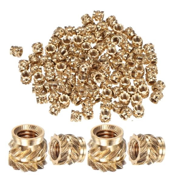Uxcell 100-Pack Threaded Inserts - M3 x 4.5mm Brass Heat Set Insert Nuts 5mm OD