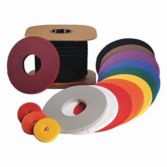 Rip-Tie Hook-and-Loop Cable Tie Roll,75 ft,Black W-75-1RL-BK