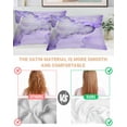 thumbnail image 3 of Purple Marble Pillow Cases Queen Size Set of 2, Smooth Satin Pillowcase for Hair and Skin, Modern Abstract Waves Silvery Farmhouse Decorative Cooling Bed Pillow Covers with Zipper, 20x30 Inches, 3 of 5