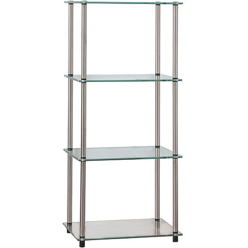 Convenience Concepts Designs2Go 4-Shelf Glass Bookcase