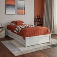 thumbnail image 2 of Barcelona Twin XL Solid Wood Panel Platform Bed with Storage Drawers in White, 2 of 14
