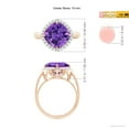 thumbnail image 4 of ANGARA Natural Cushion 3.7 ct Amethyst Compass Ring with Beaded Halo in 14K Rose Gold for Women (Size-10mm) | February Birthstone, Anniversary, Jewelry Gift for Women | Natural Amethyst Ring, 4 of 9