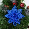 thumbnail image 3 of 5 piezas de flores artificiales con purpurina para Navidad, decoración para árbol de Navidad, flores falsas para el hogar, adorno navideño, decoración para fiesta de Año Nuevo, 3 of 5