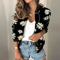 thumbnail image 3 of Womens Full Zip Bomber Jackets with Pockets Floral Print Long Sleeve Casual Fall Coat Outerwear Lightweight (XL, Black 02), 3 of 7