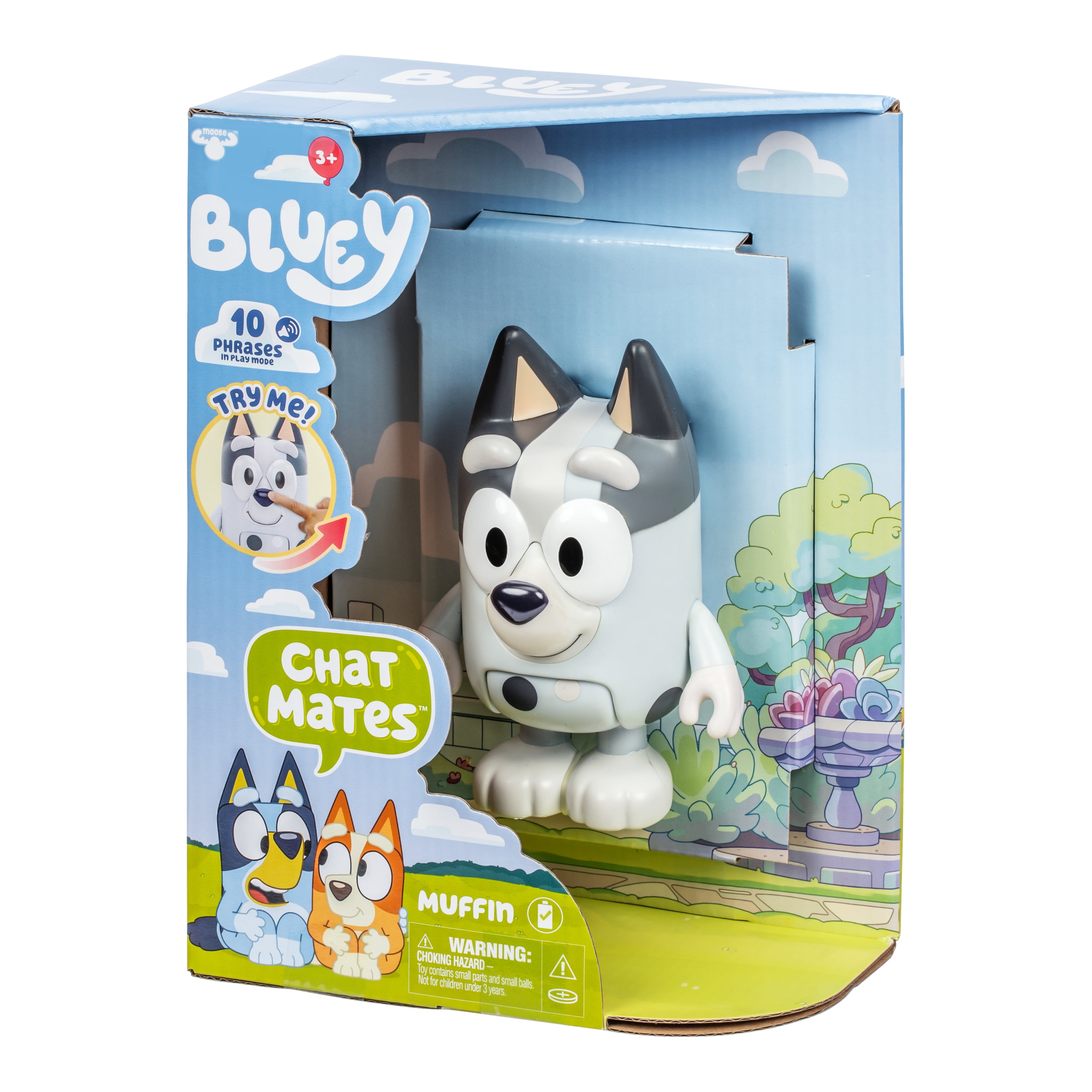 Bluey Muffin Chat Mate with 10 Phrases from the Show, Stands 5.5 in Tall, Ages 3+ Walmart Exclusive