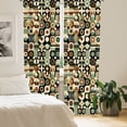thumbnail image 4 of Ambesonne Mid Century Geometric Curtains 2 Panel Set, Hexagon Grid, Pair of - 28" x 95", Laurel Green Amber Black, 4 of 4