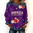 thumbnail image 2 of MEICHEN Women's 250th Anniversary Embroidered Denim Patchwork Round Neck Sweatshirt 250th Anniversary Sweatshirt Patriotic Sweatshirt, 2 of 4