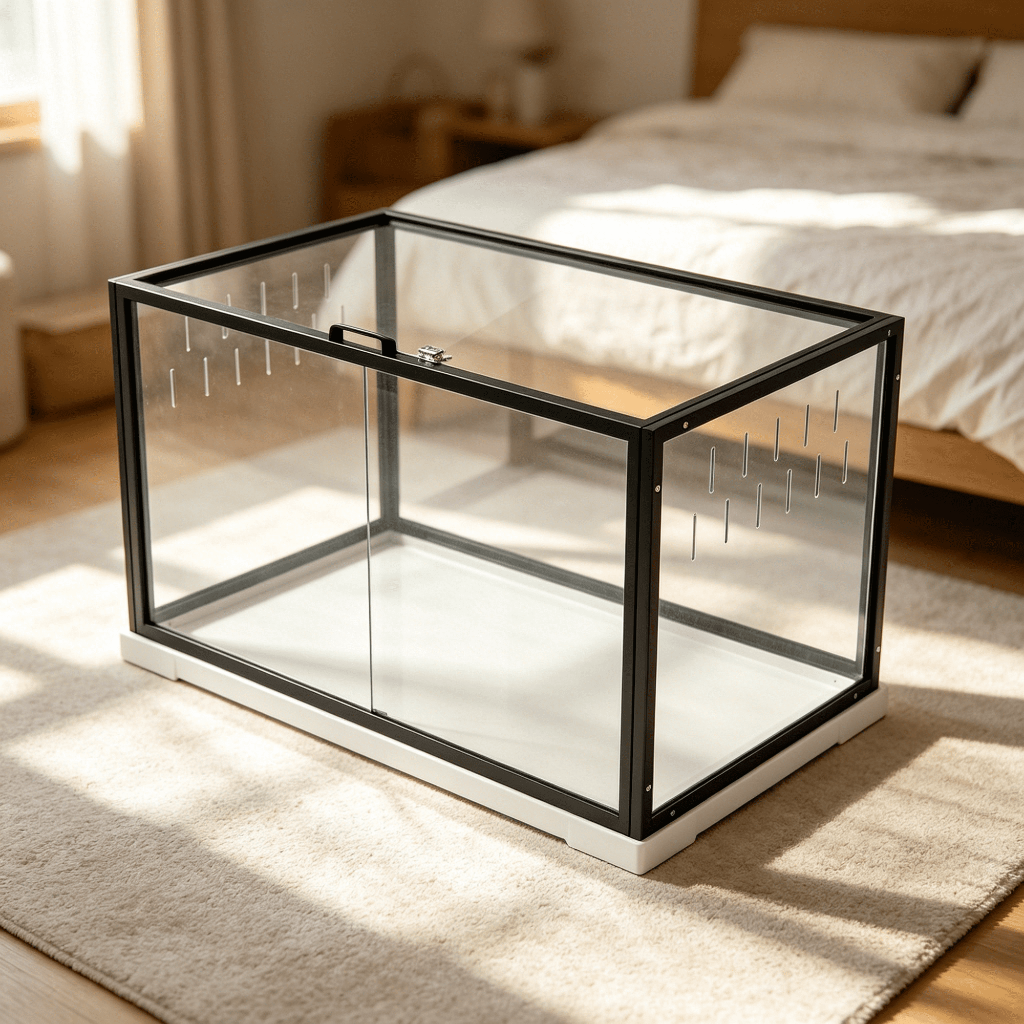 JERFIT Large Acrylic Hamster Cage with Steel Frame, Transparent Small Animal Habitat for Syrian Hamster, Gerbil, Rat - Chew Proof, Easy Clean, Ventilated