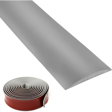 Bekayaa Grey Rubber Floor Transition Strip, Self-Adhesive, Flexible Carpet to Tile Edging Trim, 1 Pack