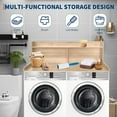 thumbnail image 7 of 2 Tier Washer Dryer Countertop with Shelf, 54x27.5 Inch Waterproof Wood Laundry Room Topper, Large Washer and Dryer Topper with Storage for Laundry Organization, Wood Color, 7 of 7