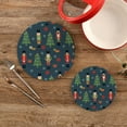 thumbnail image 2 of SKYSONIC 2 pcs Christmas Tree Nutcracker Pot Holders Trivets, Heat Resistant Trivets,Christmas Pattern Cotton Thread Weave Mats for Hot Pads Pans Pot Bowl Teapot, 2 of 7