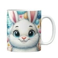 thumbnail image 2 of hengsof Easter Mugs Bunny Rabbit Ceramic Coffee Mugs Pink White Holiday Cups Housewarming Gifts for Family Members Friends Birthday Dinner Table Decoration Coffee Lover, 2 of 4