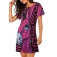 thumbnail image 2 of Fotbe ink Donkey Pop Art Bata de Dormir para Mujer con Estampado, Camisón de Algodón de Manga Corta, Ropa de Dormir Casual, 2 of 6