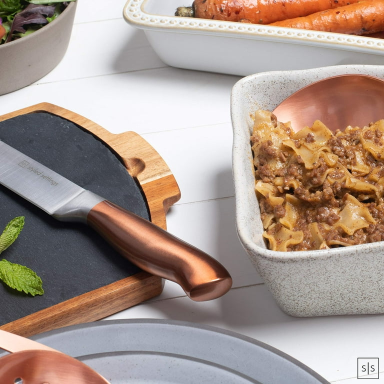 Styled Settings copper Knife Set , A Knife Set with Sharpener Built-In