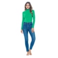 thumbnail image 3 of ACTIVE UNIFORMS Long Sleeve Turtle Neck Body Suit-Breathable Cotton Stretch Leotard (Green, Large), 3 of 6