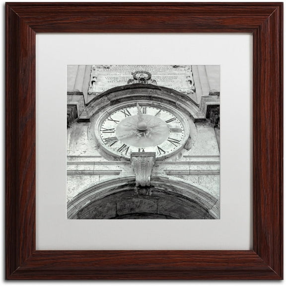 Trademark Fine Art "Il Grande Ororlogio I" Canvas Art by Alan Blaustein, White Matte, Wood Frame