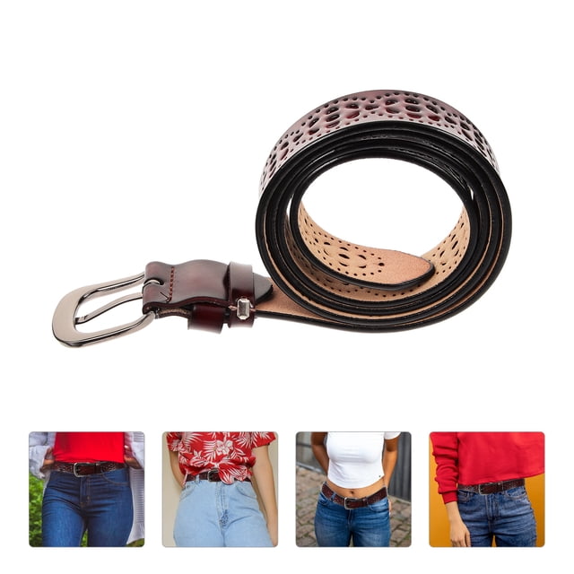 FESTFENDS Cinturón De Cuero Café Para Mujer Ajustable Ideal Para Y Pantalón