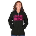 thumbnail image 5 of Breast Cancer Chemo Hero BCA Heart Zip Hoodie Sweatshirt Women Brisco Brands S, 5 of 6