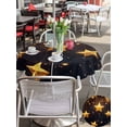thumbnail image 6 of Outdoor Tablecloth with Umbrella Hole Zipper Yellow Stars Round Tablecloth 60" Waterproof Outside Table Cloth Elegant Sky Classic Black Art Patio Table Cover Tablecloths for Picnic Party, 6 of 8
