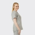thumbnail image 2 of SPECTRUM UNIFORMS Scrub Tops Medical Unisex V-Neck Yoga Soft Fabric Medical Professionals Hospital and Lab Workwear Nurse Top Grey, 2 of 5