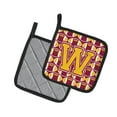 thumbnail image 2 of Caroline's Treasures CJ1081-WPTHD Letter W Football Maroon and Gold Pair of Pot Holders, 7.5HX7.5W, multicolor, 2 of 2