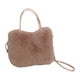 thumbnail image 1 of Bolso de hombro de felpa con correa para hombro, bolso de invierno y moderno, con asa superior Rosa, 1 of 7