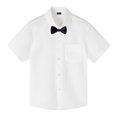 thumbnail image 3 of Toddler Boys' Button Down Shirts Boys Formal Shirt White Shirt Toddler Boy Uniforms for Boys 100 Kids Clothes, 3 of 3