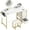Gold, variant on White Vanity Desk with Mirror and Light, Makeup Table Set with Chair, 8 Large Fabric Drawers & Power Outlet for Girls Bedroom