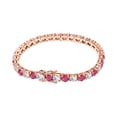 thumbnail image 2 of 15.24 CTW Round Cut Simulated Diamond & Ruby 14K Rose Gold Plated S925 Tennis Bracelet 8" Men's & Women's, 2 of 5