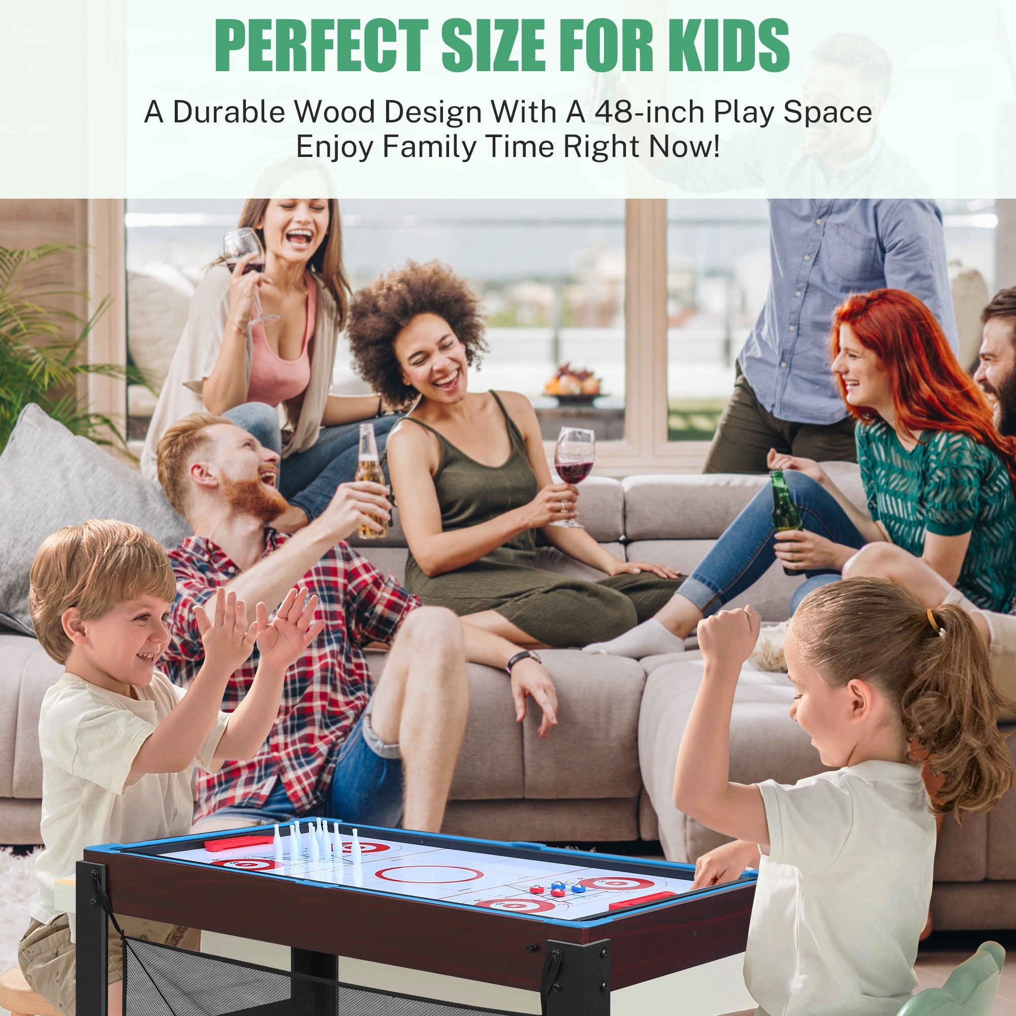 16 in 1 Combo Game Table, SHINPT Game Table for Kids/Adults, 48" Multi Game Table with Foosball, Billiards, Ping Pong, Air Hockey, Board Game table for Game Room, Backyard & Family Gatherings