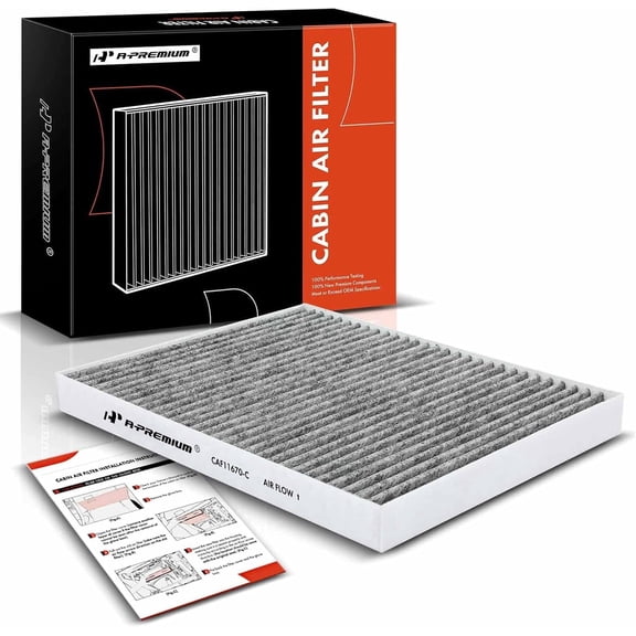 A-Premium Cabin Air Filter with Activated Carbon Compatible with Ford EcoSport 2018-2022, Fiesta 2011-2019, 1.0L 1.6L 2.0L, Replace# BE8Z19N619A