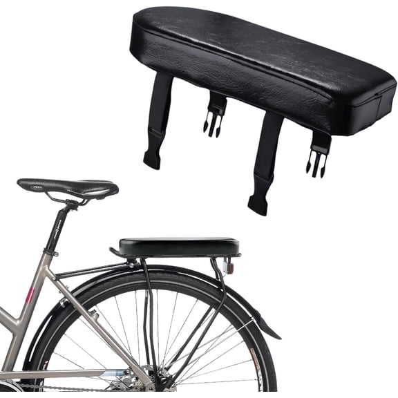 Universal Bicycle Manned Cushion, Soft PU Leather Bicycle Rear Saddle for Passenger Seats, Bicycle Rear Seat Cushion, for E-Bikes, Mountain Bikes, Folding Bikes, Bike Accessories