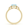 thumbnail image 2 of ANGARA Natural Aquamarine and Diamond Three Stone Engagement Ring in 14K Yellow Gold for Women (Size-7mm) | March Birthstone, Anniversary, Jewelry Gift for Women | Natural Aquamarine Ring, 2 of 9