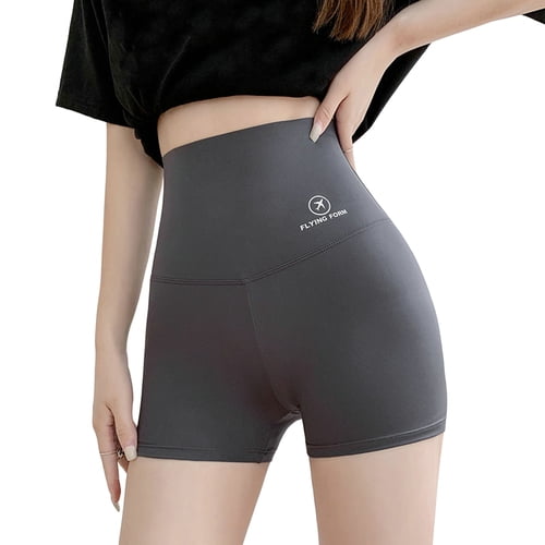 Skymirror Women Safety Shorts High Waist Skinny Solid Color Seamless Shaping Tummy Control Breathable High Elasticity Outerwear Shorts Women Clothes