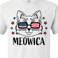 thumbnail image 4 of Inktastic 4th of July Meowica Cat in Flag Sunglasses T-Shirt, 4 of 5