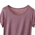 thumbnail image 5 of FengLS Summer T-Shirt for Women Soft Comfortable Casual Wear Modal Tops Round Neck Short Sleeves Regular Tops Athleisure Daily Wear Tee, 5 of 5