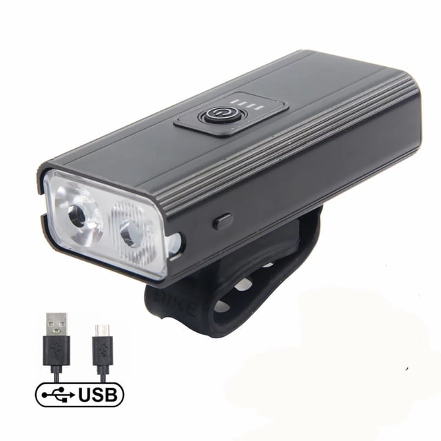 Faros delanteros de aleación de aluminio para bicicleta, luces de bicicleta para exteriores de haz alto y bajo de alto lumen, luces delanteras y traseras con carga USB