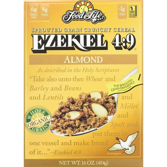 Ezekiel 4:9 Sprouted Whole Grain Cereal, Almond, 16 Ounce (Pack of 6)