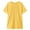 1-Yellow1342, variant on Kiijoy Girls Pleated Short Sleeve T-Shirt Casual Solid Crew Neck T Shirt Top, Sizes 5-6