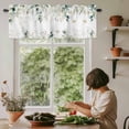 thumbnail image 6 of Eucalyptus Leaves Rod Pocket Curtain Valance, Watercolor Sage Green Golden Floral Farmhouse Window Valance for Living Room, Bedroom, Kitchen 42"W x 18"L, 6 of 9