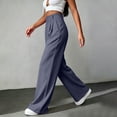 thumbnail image 4 of Miluxas Women's Plus Size Dressy Trousers Pleated Front High Waist Wide Leg Pants Business Casual Loose Trousers with Pockets for Work Commute Dark Gray, 4 of 6