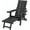 Black, variant on Poly Lumber Outdoor Adjustable Back Adirondack Chair with Ottoman Cup Holders and Cushion, Black