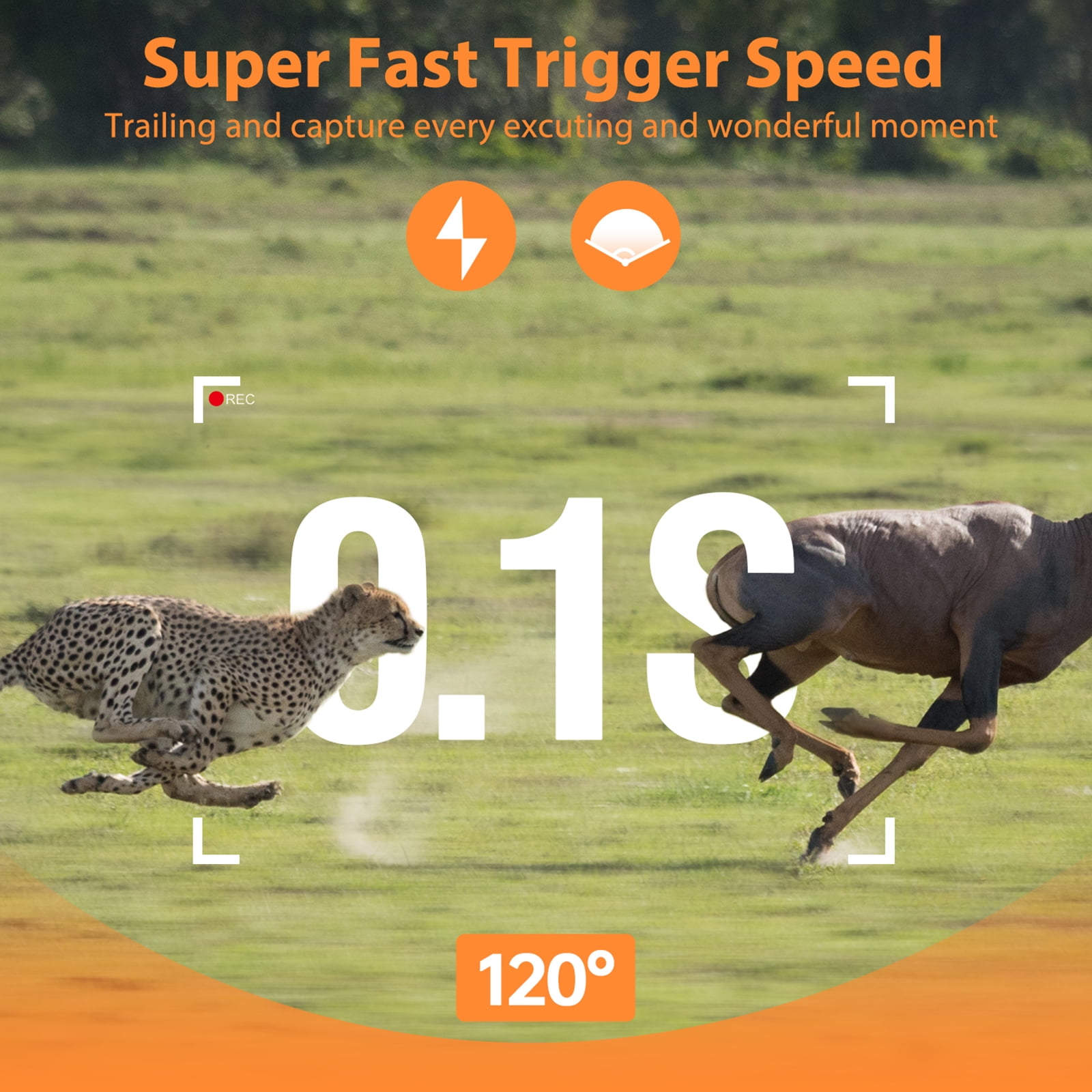 CAMPARK Trail Camera 4K 46MP- Trail Game Camera with a Free 2500mAh Solar Panel, Night Vision 0.1s Trigger Motion Activated IP66 Waterproof Time-Lapse Hunting Game Camera for Wildlife Monitoring